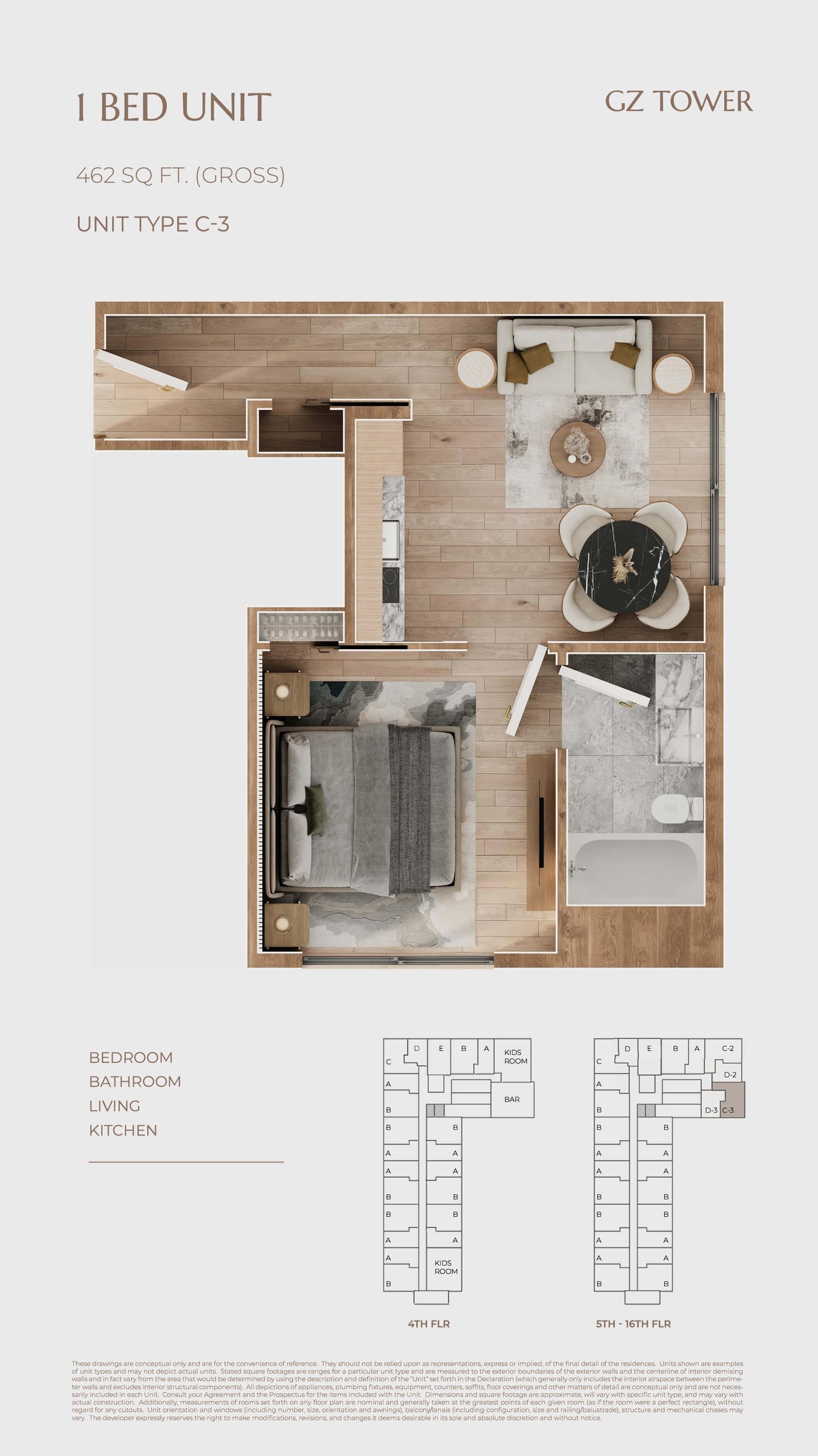 Plano 1 Bedroom Tipo C-3