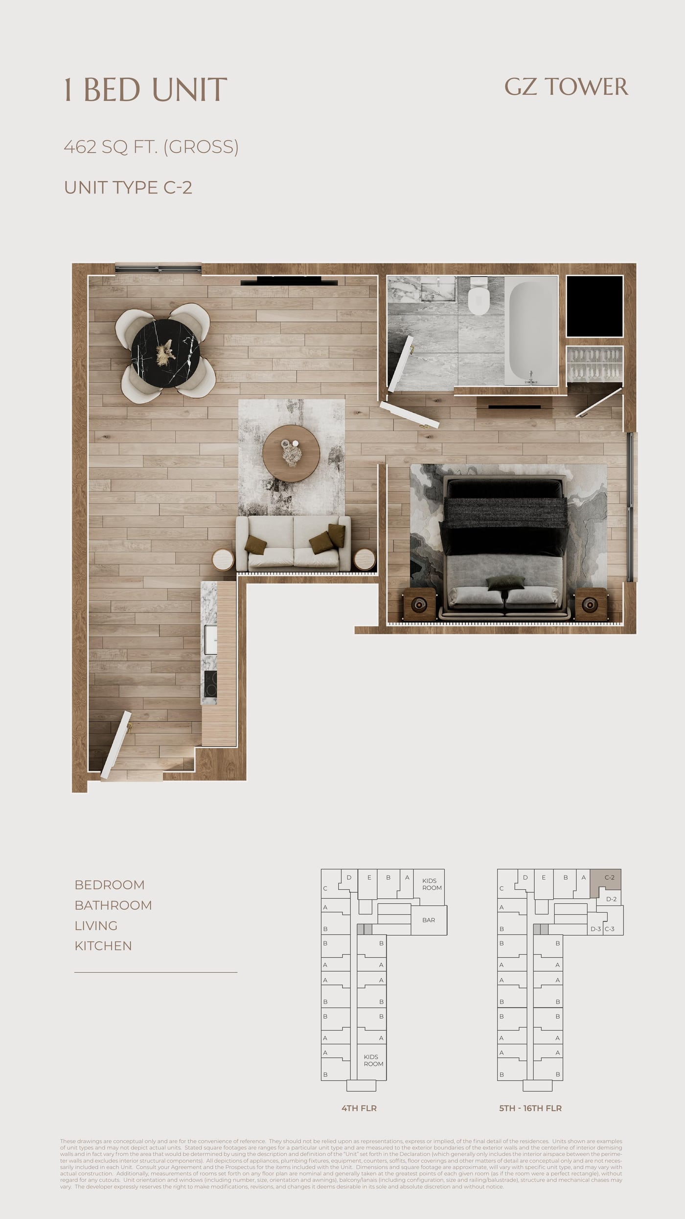 Plano 1 Bedroom Tipo C-2