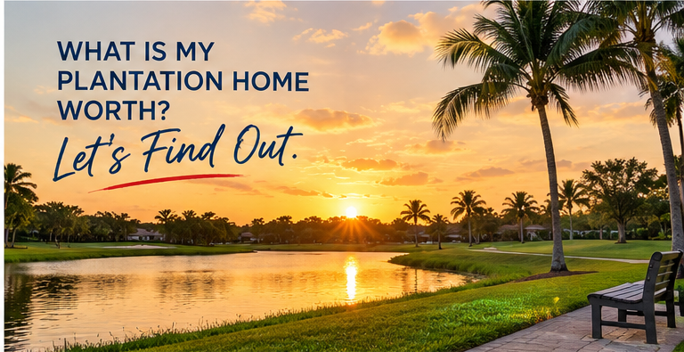 Plantation Florida neighborhood at sunset representing local home values and current real estate market conditions.