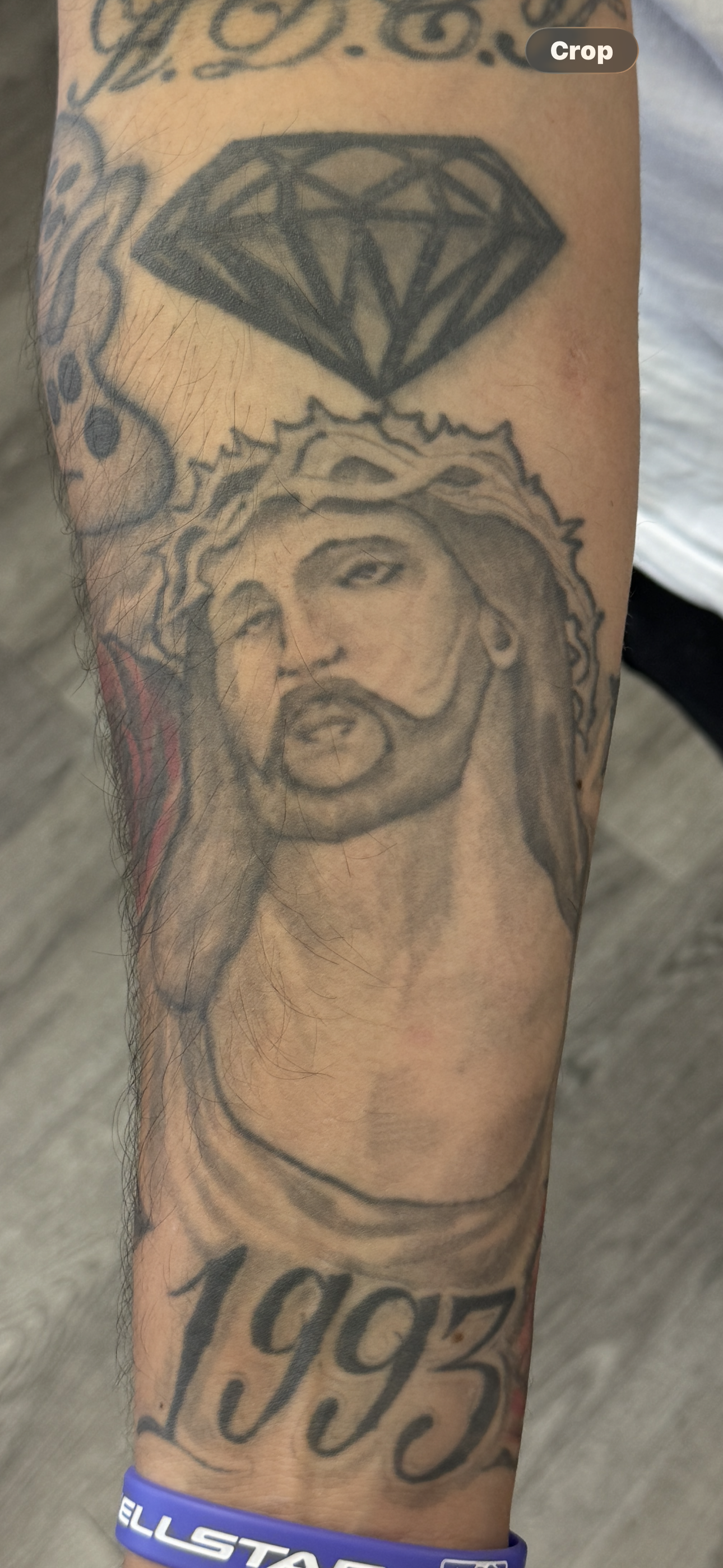 Before tattoo cover-up second example
