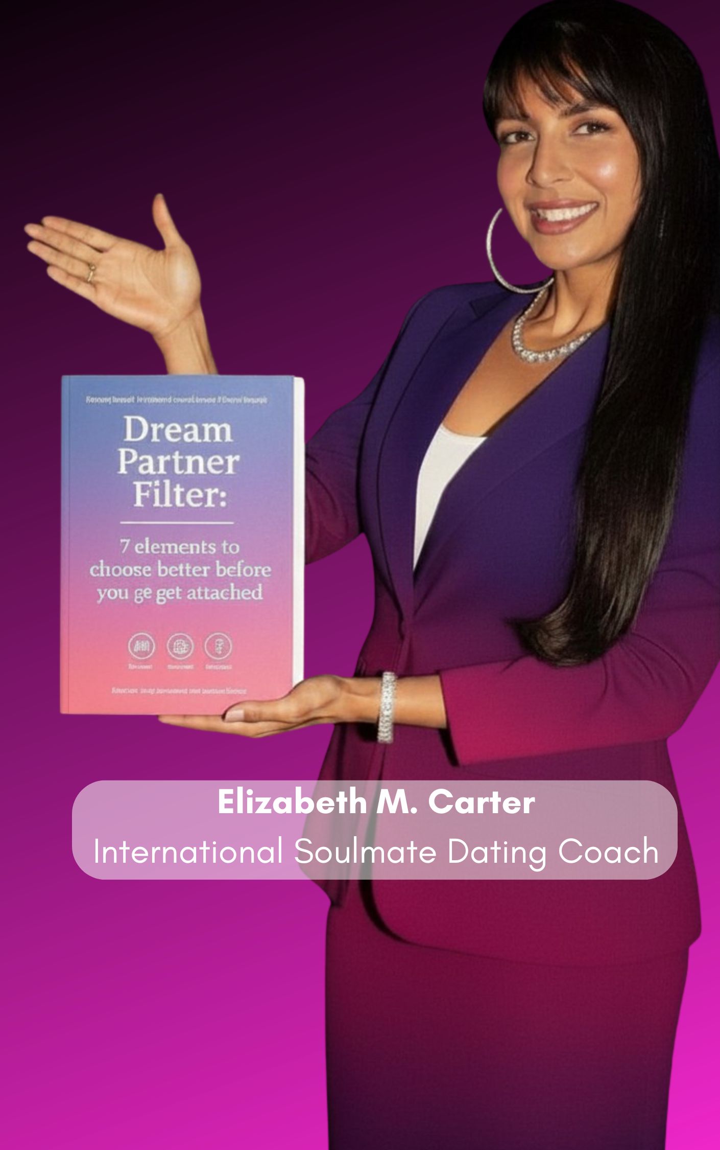 Elizabeth M. Carter holding the Dream Partner Filter book