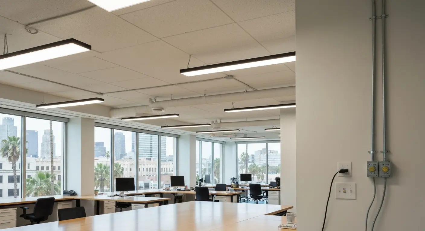 Professional office LED lighting installation