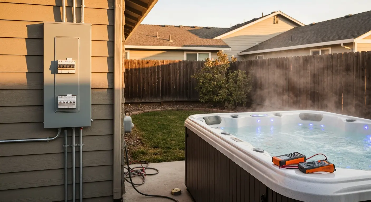 Hot tub electrical hookup