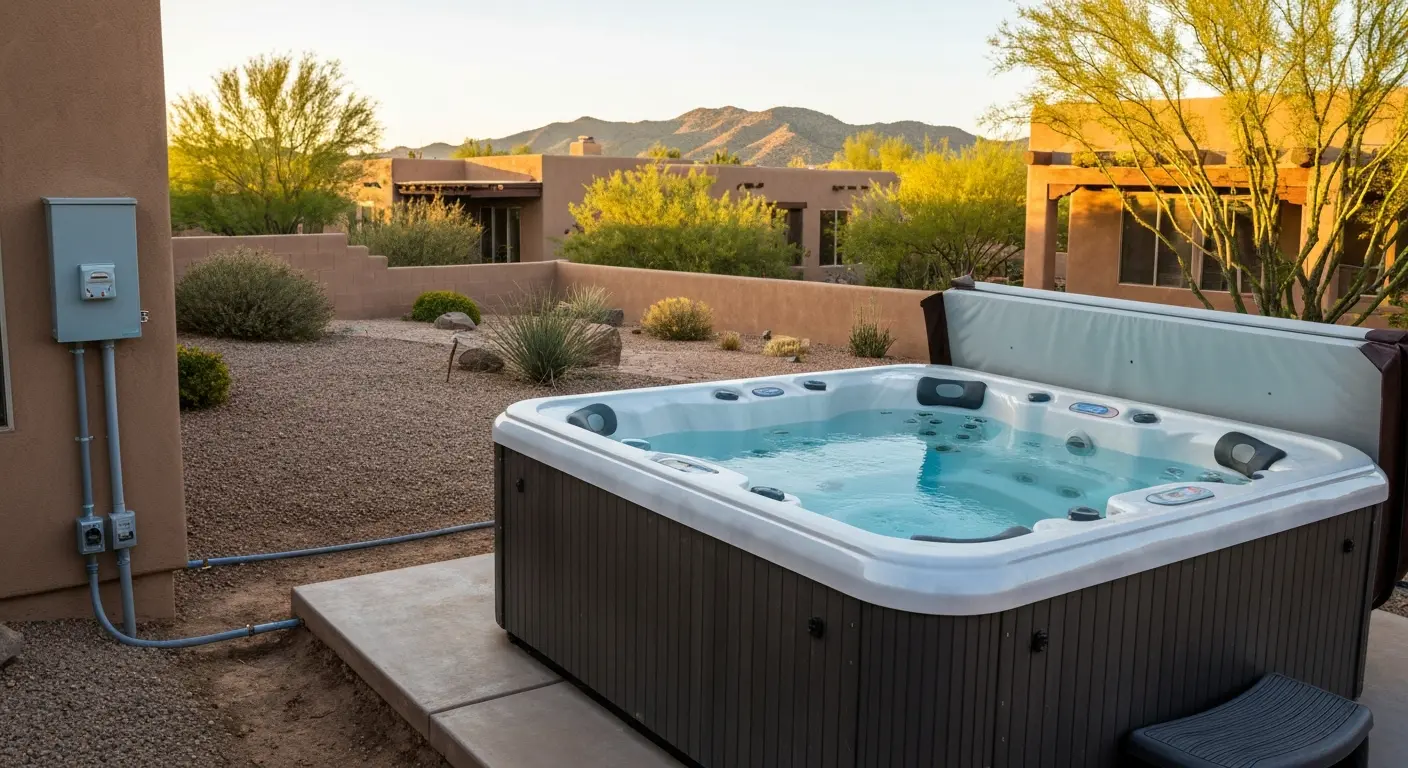 Hot tub electrical hookup