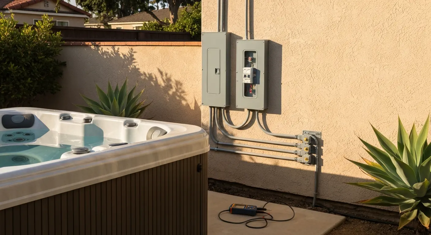 Hot tub electrical hookup