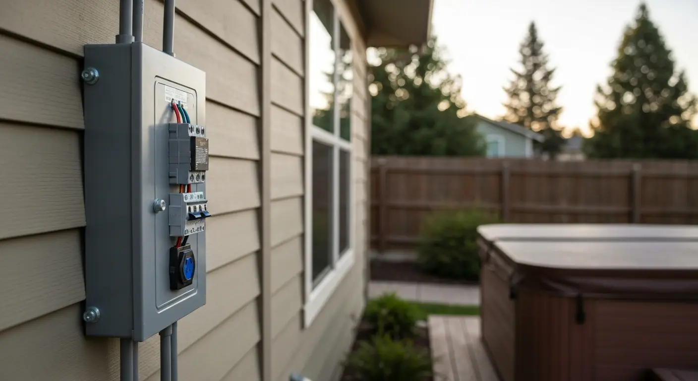 Hot tub electrical hookup