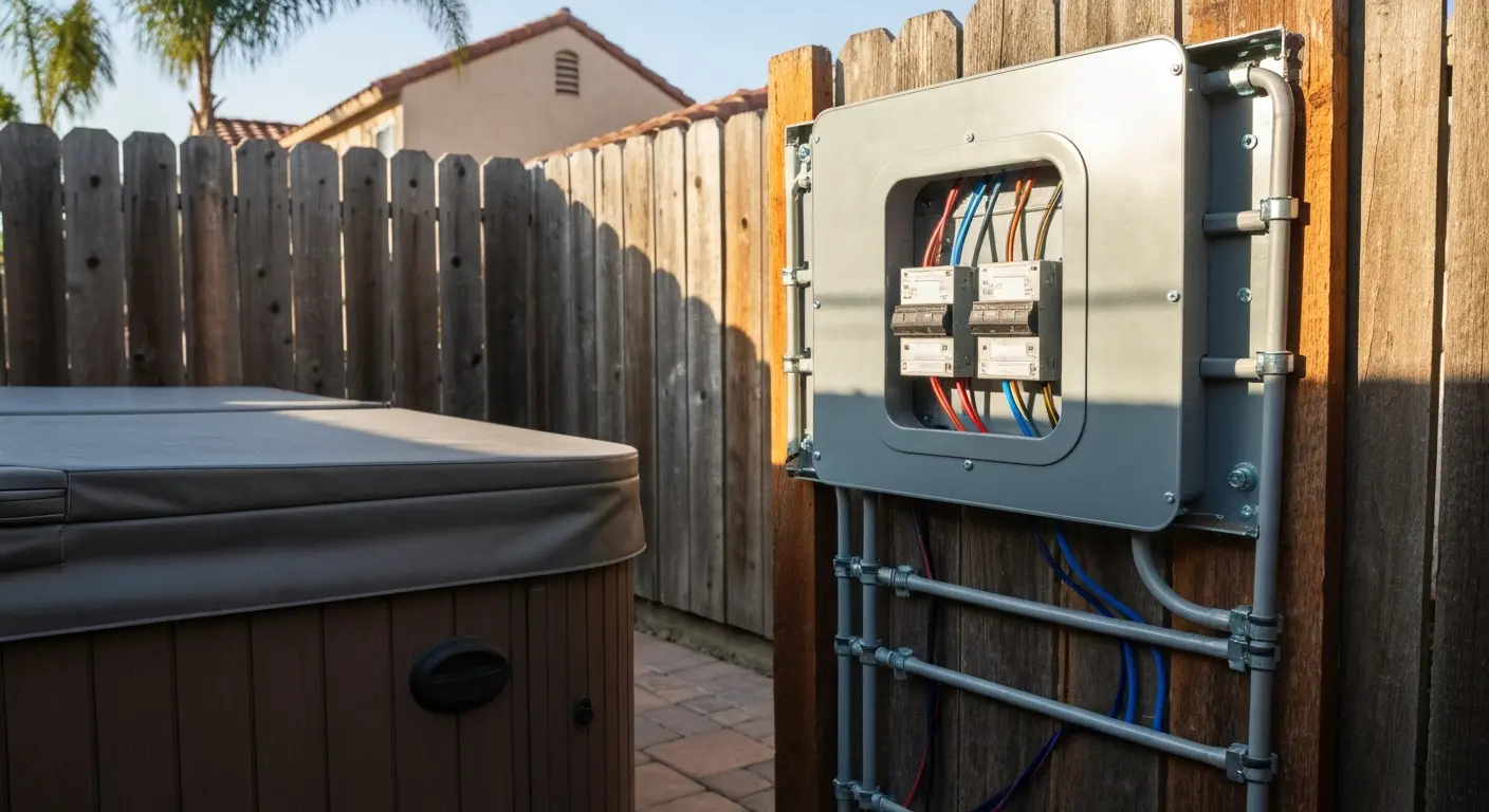 Hot tub electrical hookup