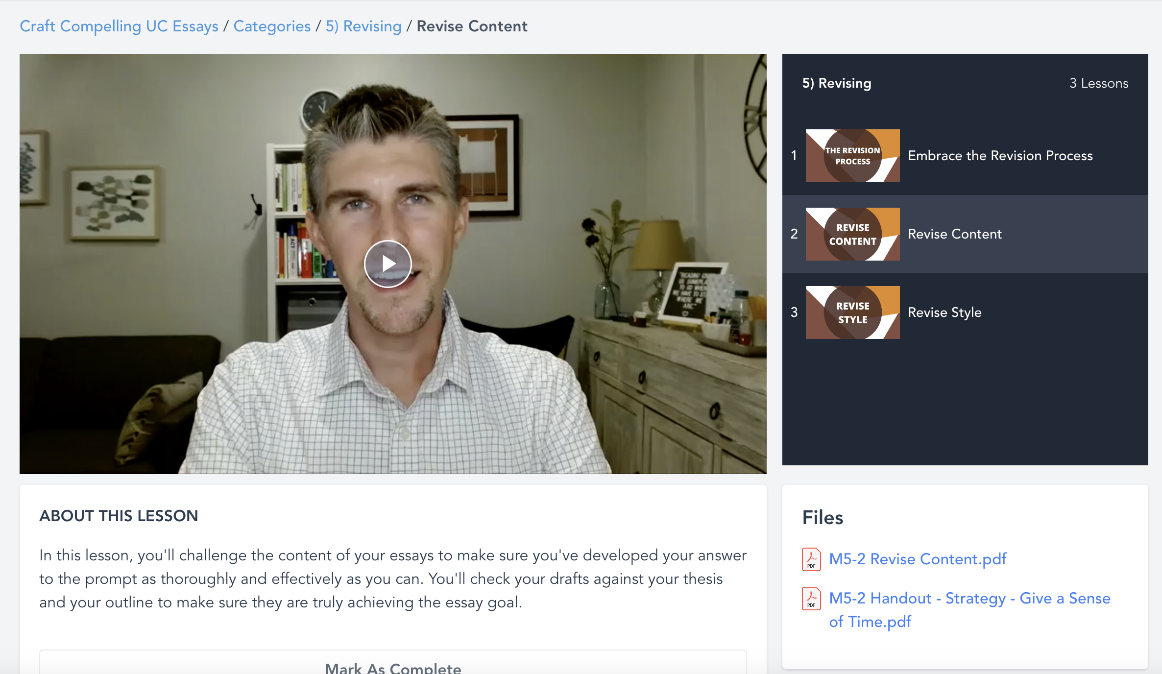 Effortless UC Essays course preview