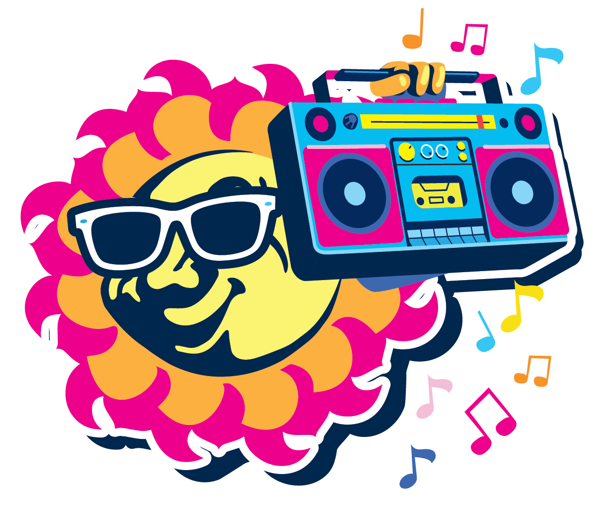 Caroline Summerfest smiley sun logo