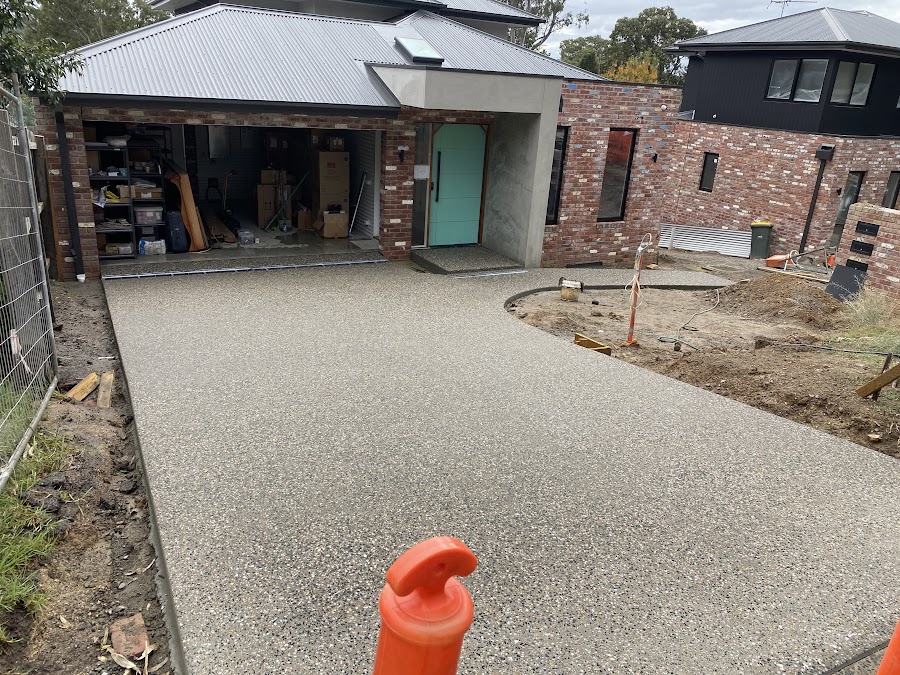 Exposed aggregate concrete driveway Melbourne