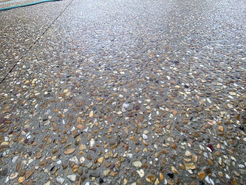 Exposed aggregate concrete close up