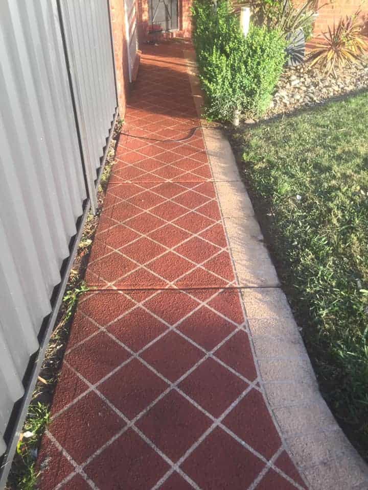 Coloured and decorative concrete driveway Melbourne