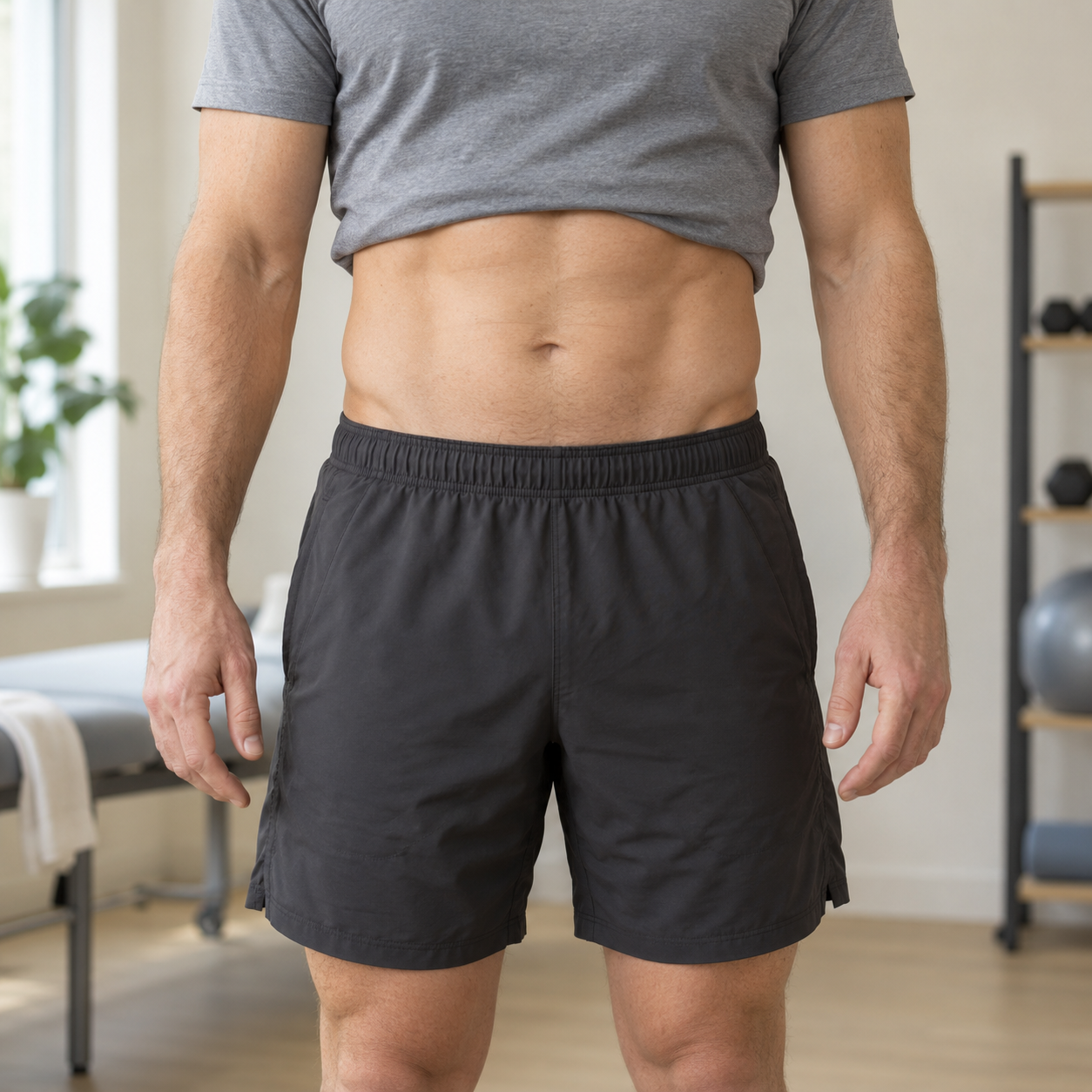 Illustrative photograph of abdominal muscle definition