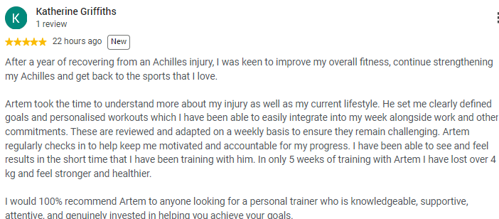 "Personal training session with Artem in Archway"
