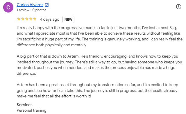 "Personal training session with Artem in Archway"