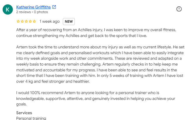 "Personal training session with Artem in Archway"