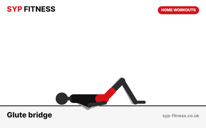 Glute bridge with a 3-second hold demonstration - Level 2 bodyweight home workout, SYP Fitness personal trainer Archway