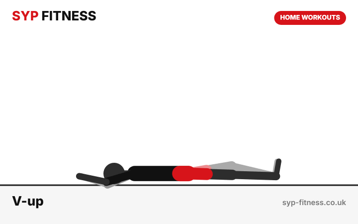 V-up demonstration - Level 8 bodyweight home workout, SYP Fitness personal trainer Archway