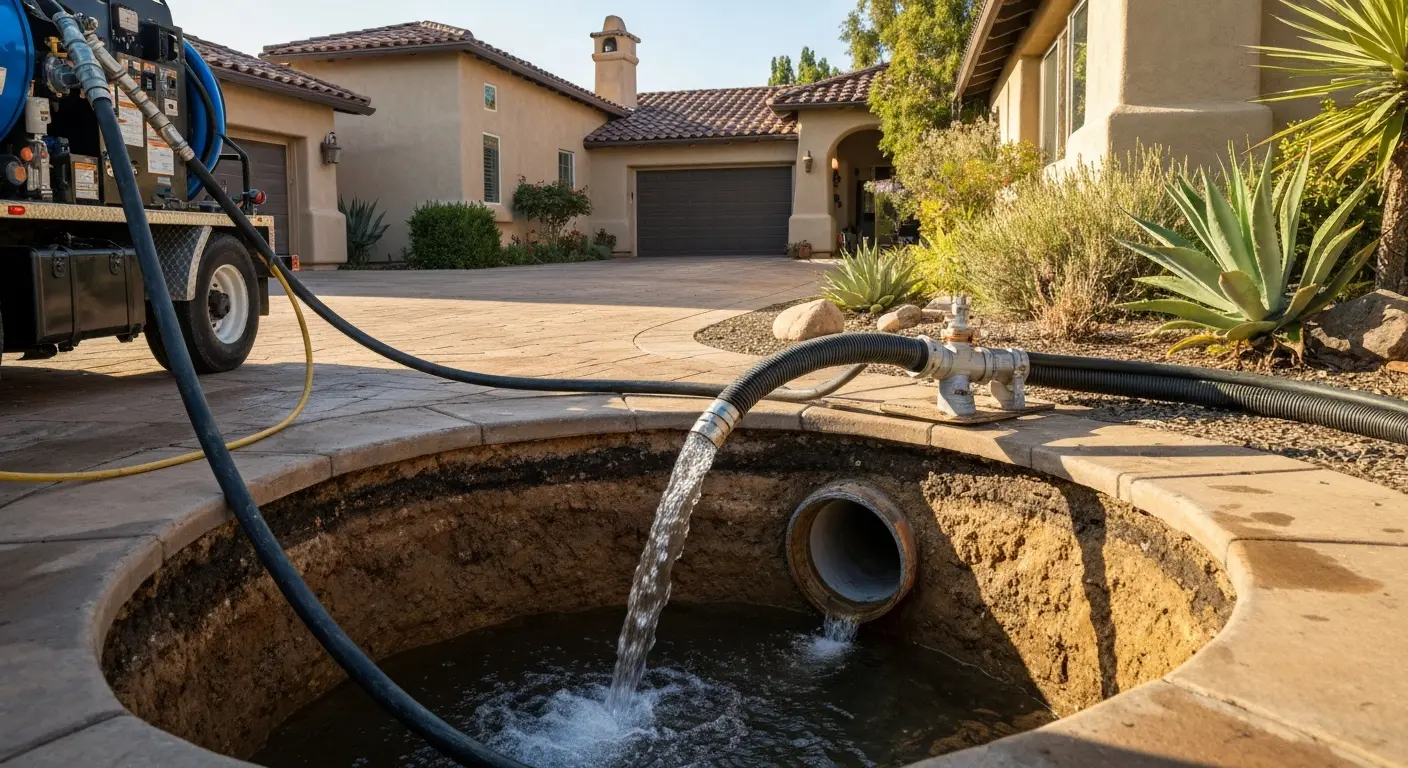 Drain cleaning with hydro-jet