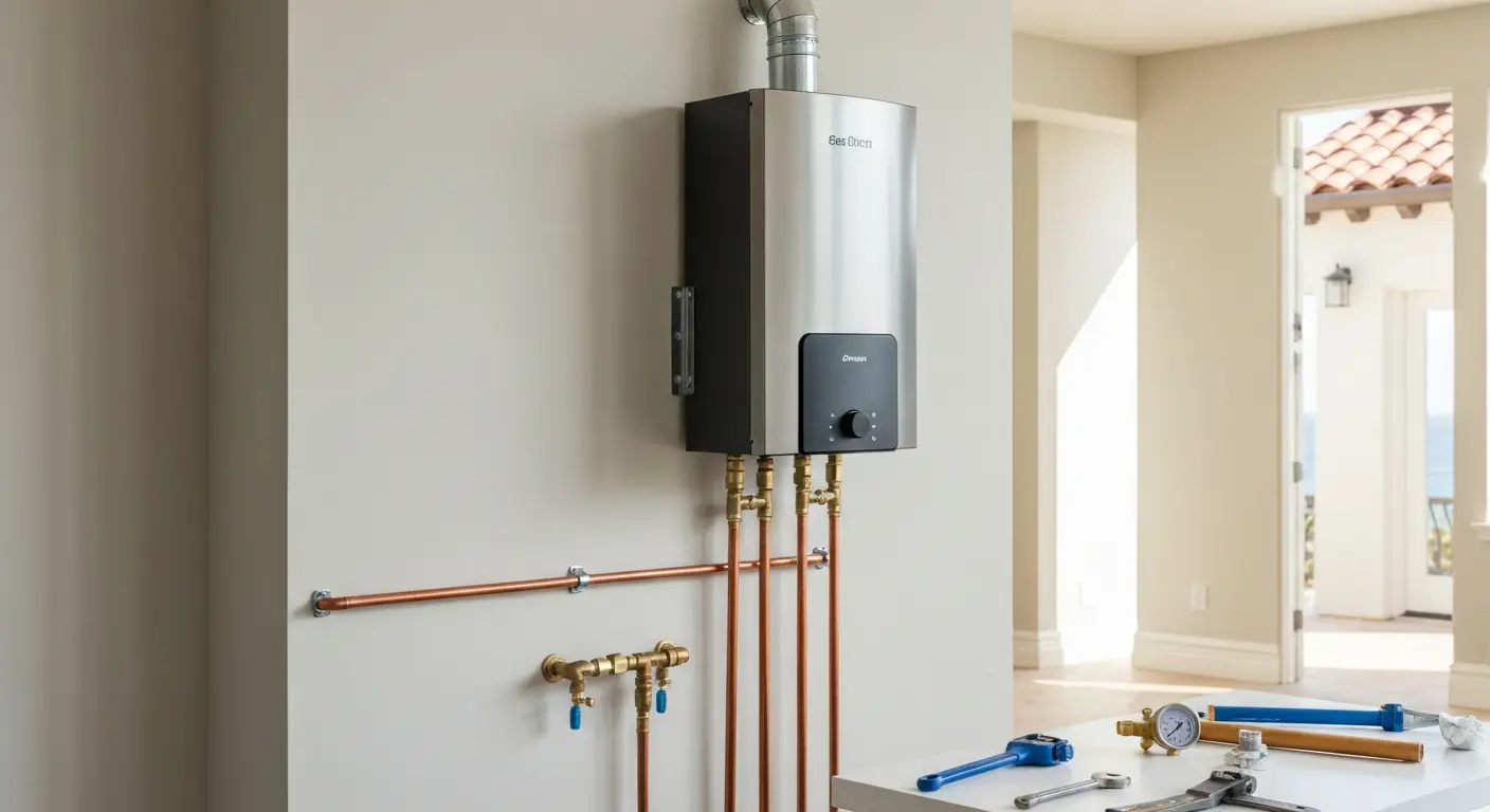 Gas tankless water heater installation