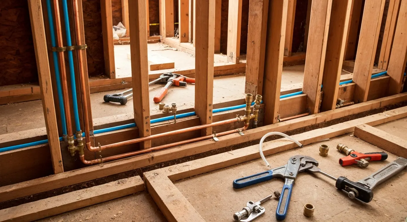 New water lines installed during whole house repipe