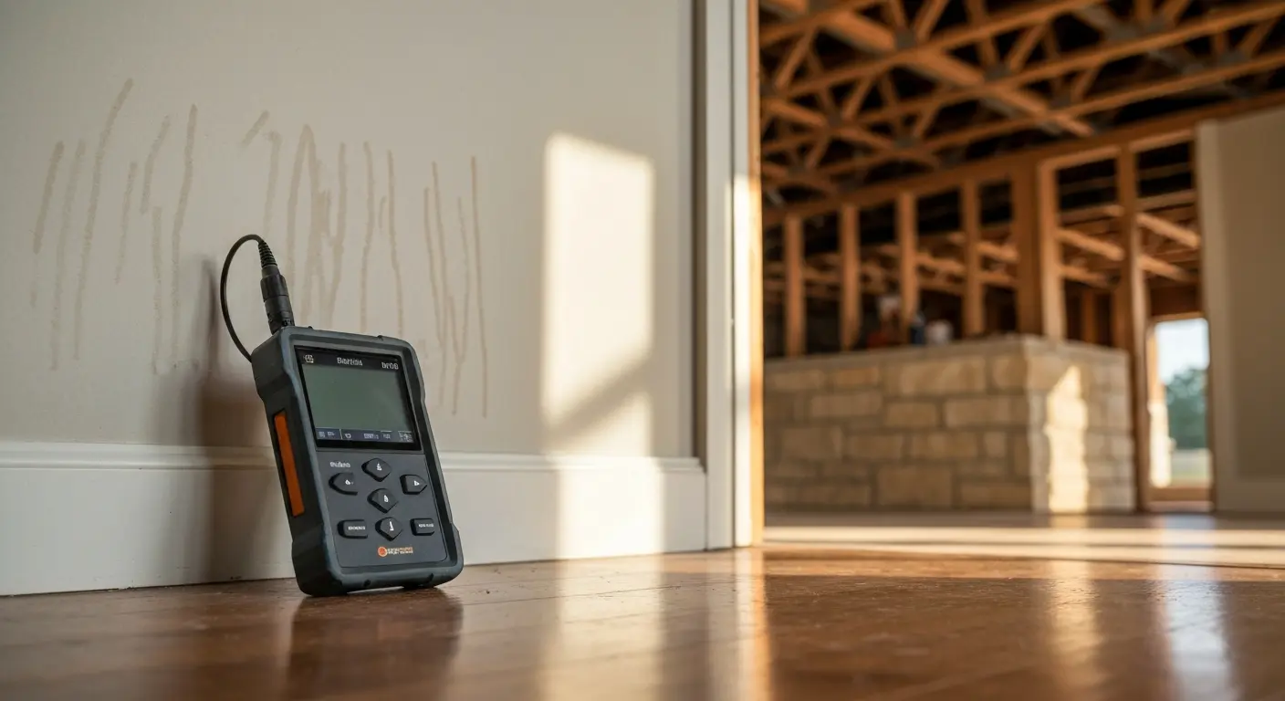 Leak detection equipment being used in San Marcos home