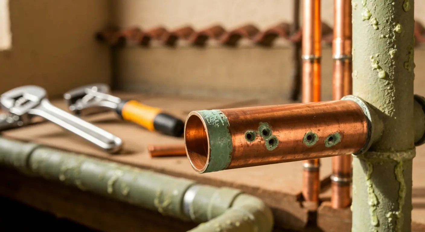 Pinhole leak in copper pipe