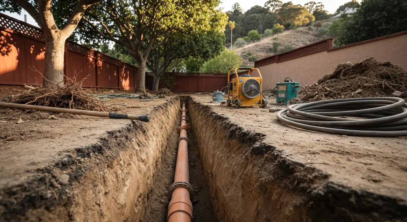 Drainage repair and tree root removal