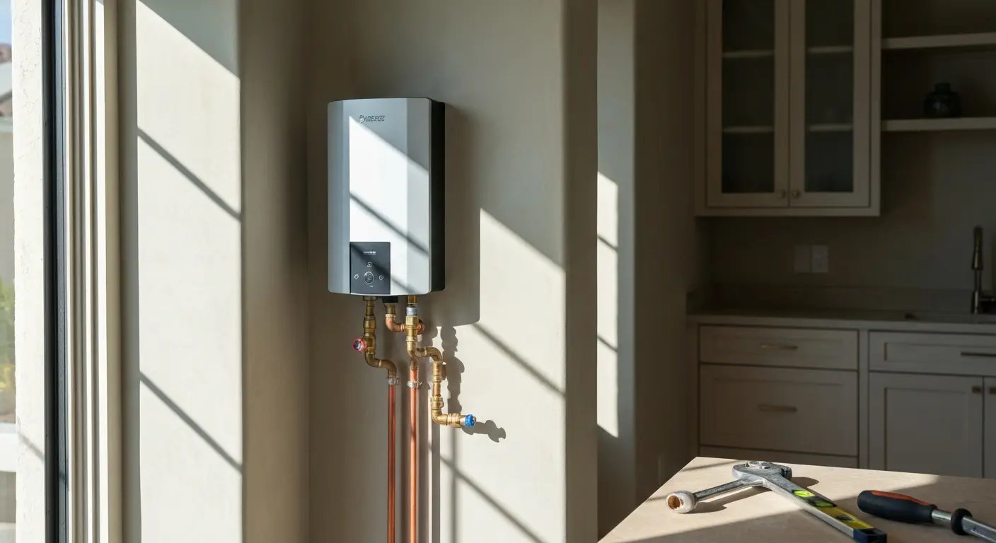 Tankless water heater setup