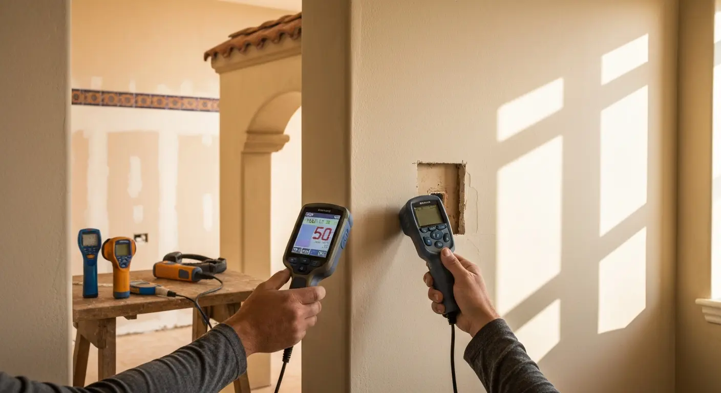 Leak detection equipment in use