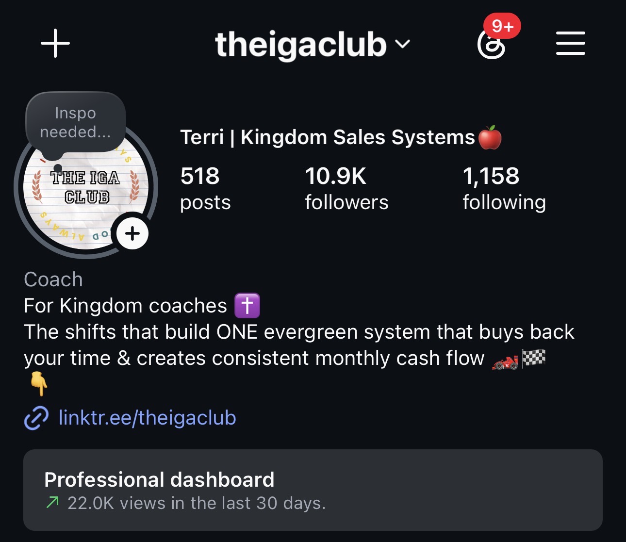 The profile it's building