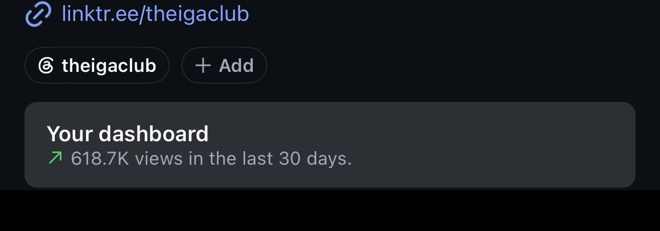Instagram analytics screenshot showing 618K views over 30 days