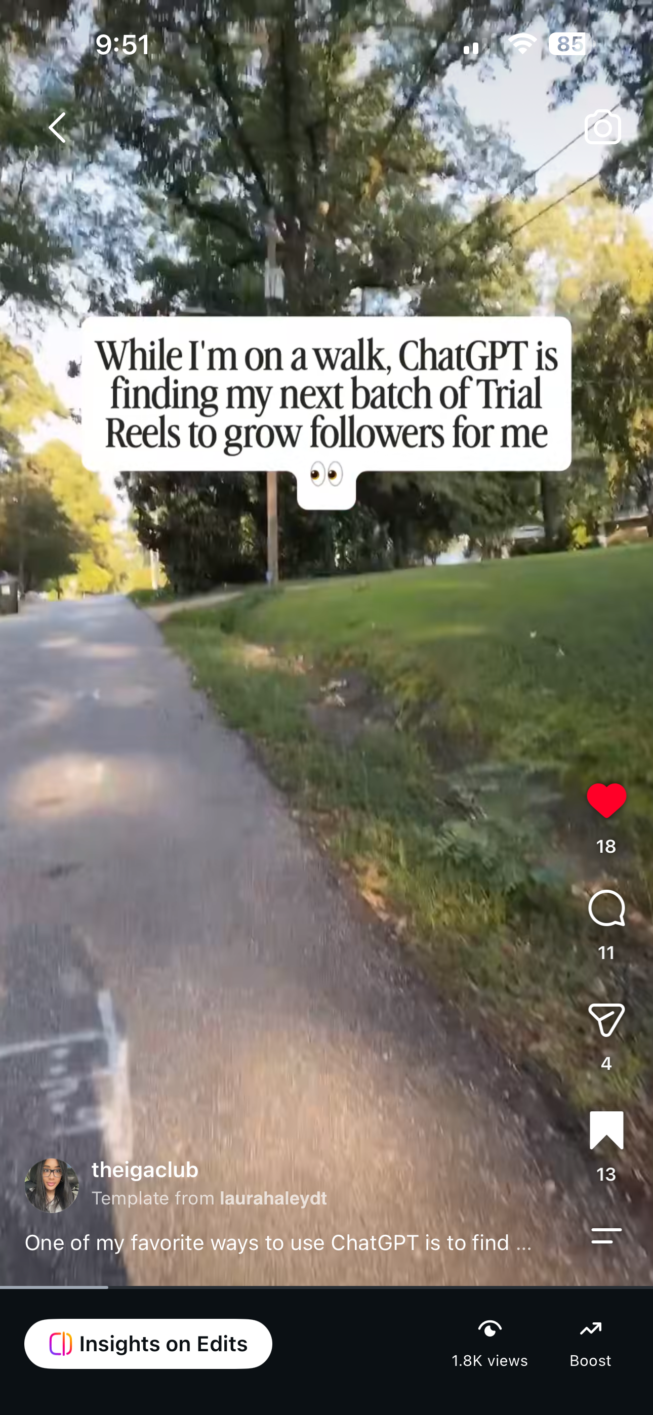 Walking B-roll example
