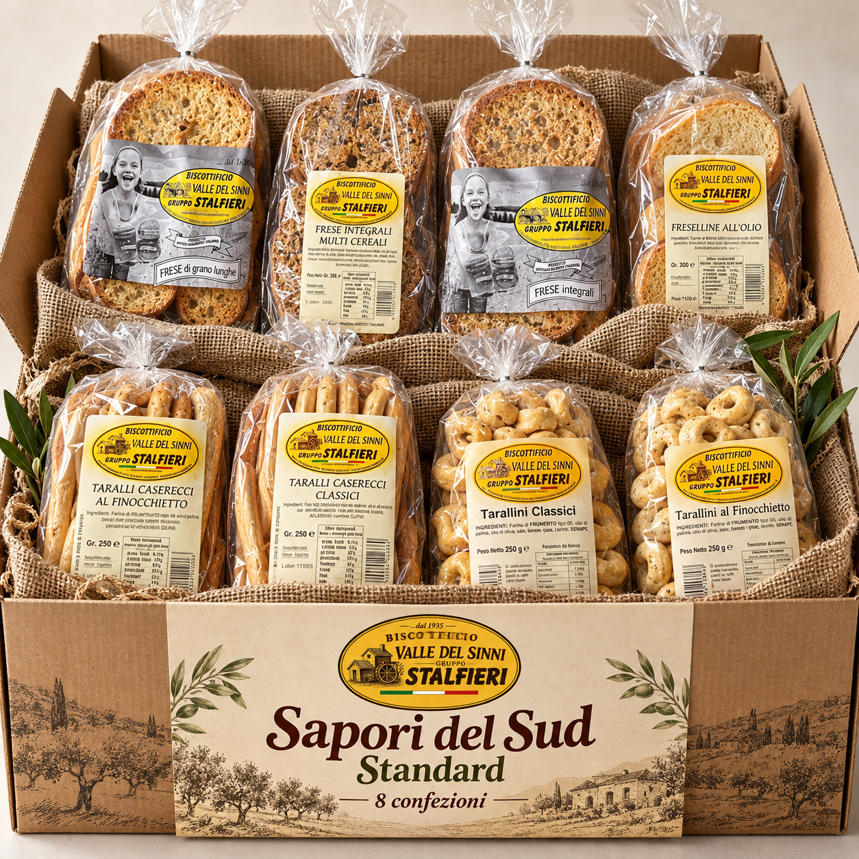Sapori del Sud – box da 8 confezioni Biscottificio Valle del Sinni – Gruppo Stalfieri