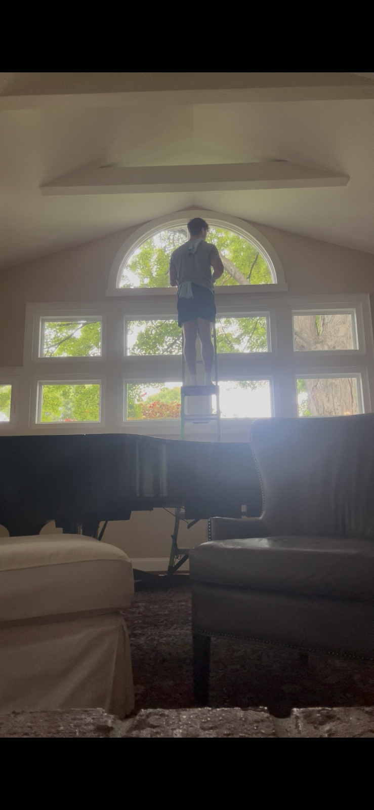 Professional residential window washing before and after by Whiteline