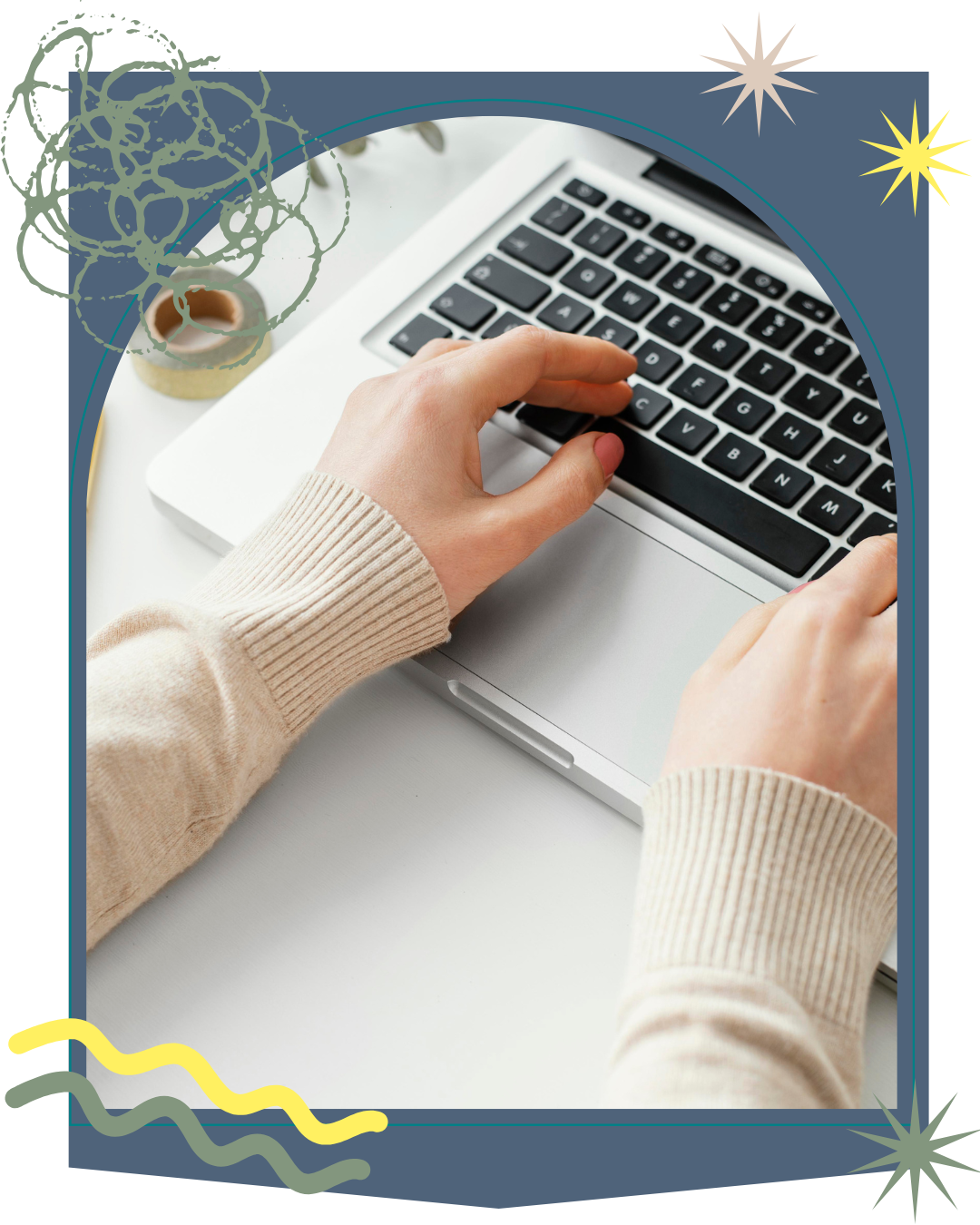 Image of fingers on a laptop keybouard.