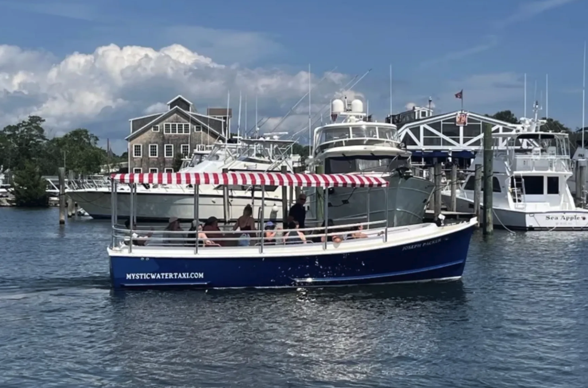 A Sun Tracker pontoon on Lake Norman
