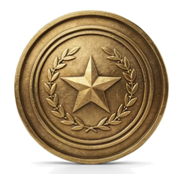 Gold star medallion