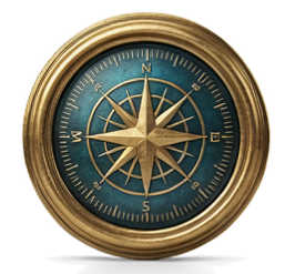 Gold compass medallion