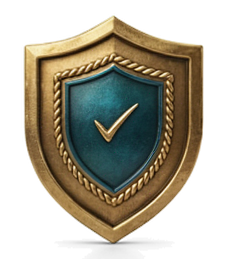 Gold shield medallion