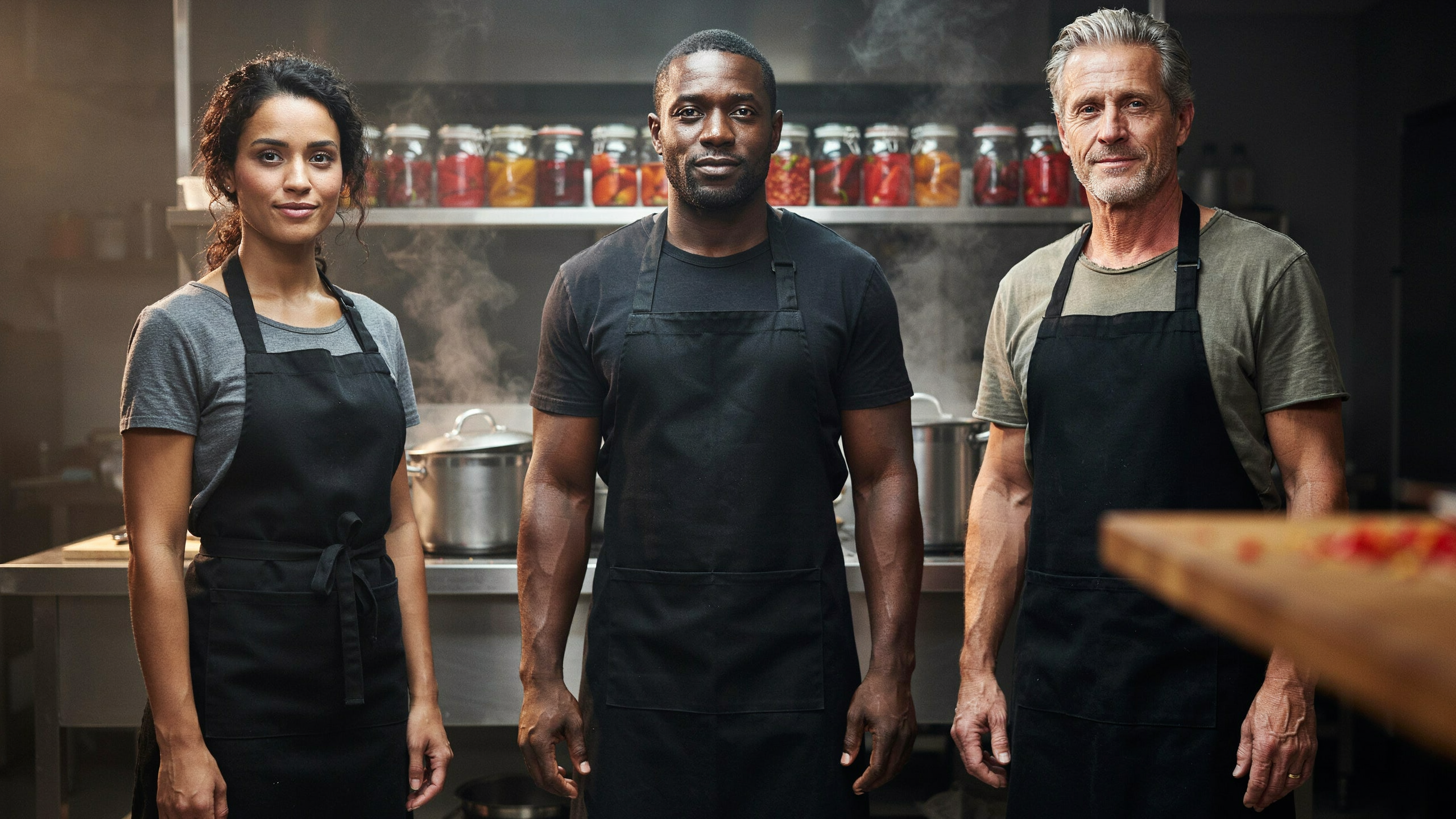 The Insain Hot Sauce makers in the kitchen
