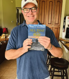 Reader holding the book series