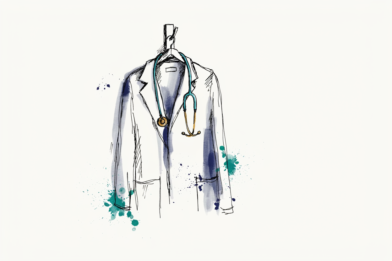 Ink and watercolor illustration representing primary care