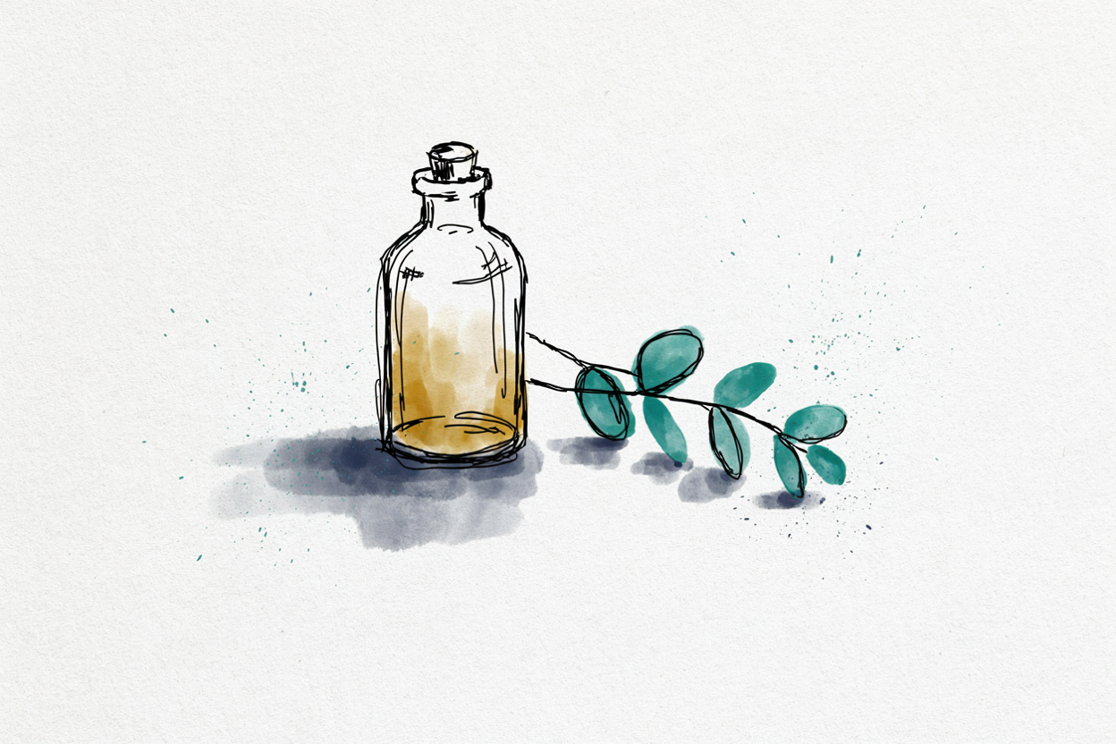 Ink and watercolor illustration representing hormone replacement therapy