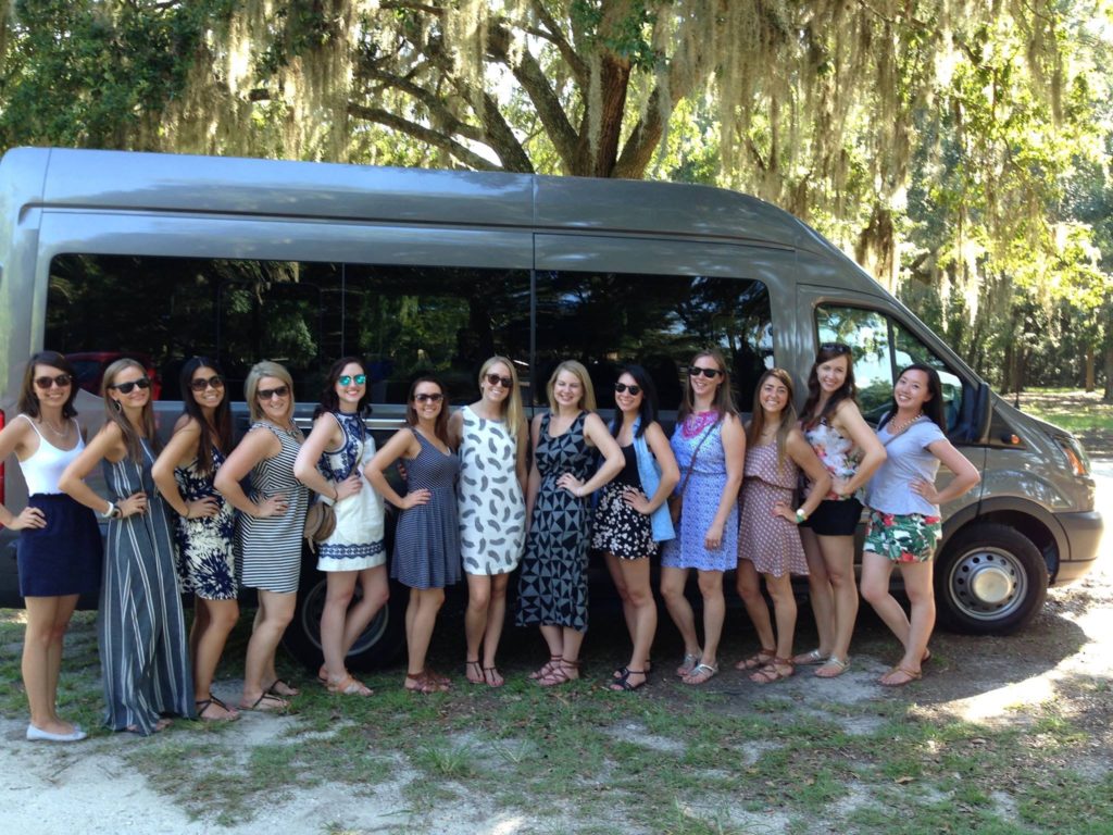 A group ready for a Charleston outing with Holy City Transportation