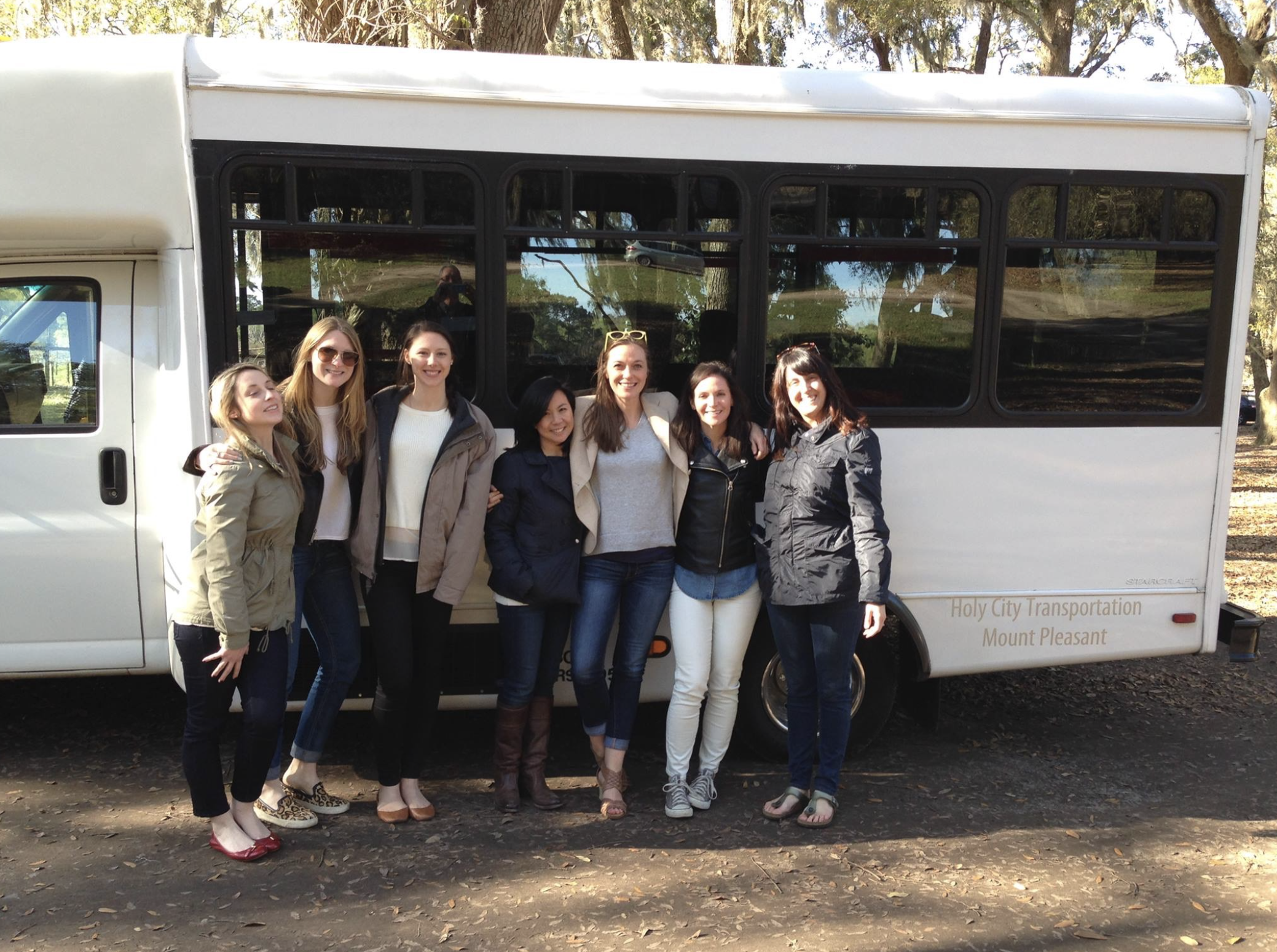A wedding day shuttle in Charleston