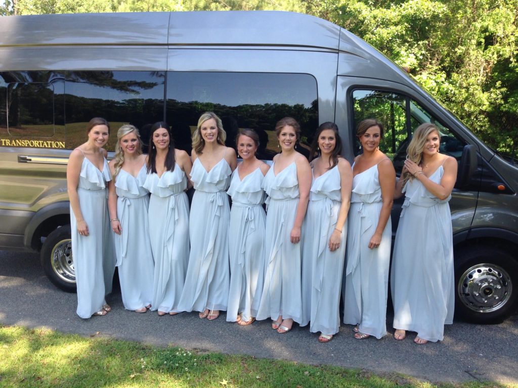 A bachelorette party celebrating in Charleston with Holy City Transportation