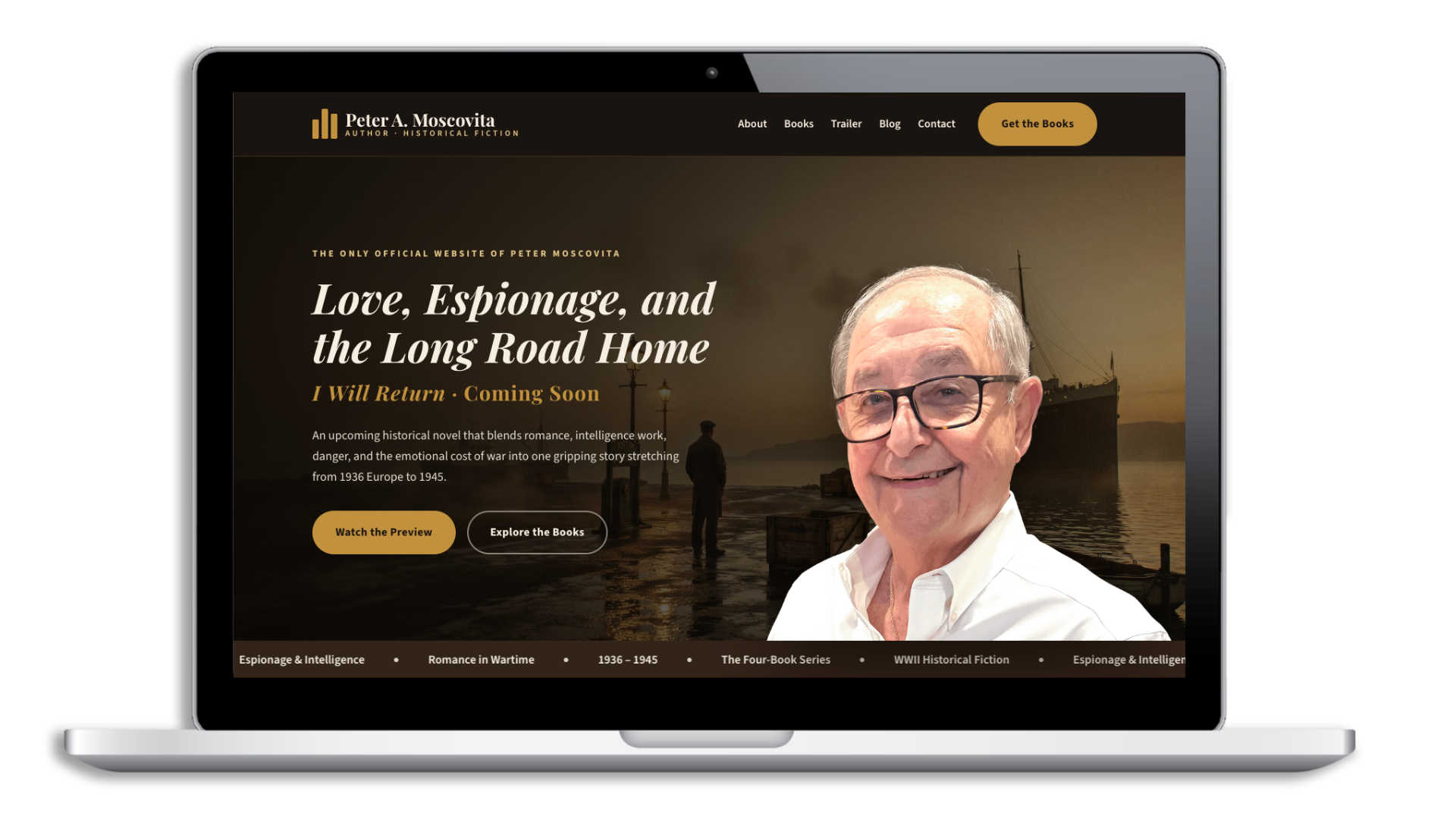 Peter Moscovita author website redesign concept