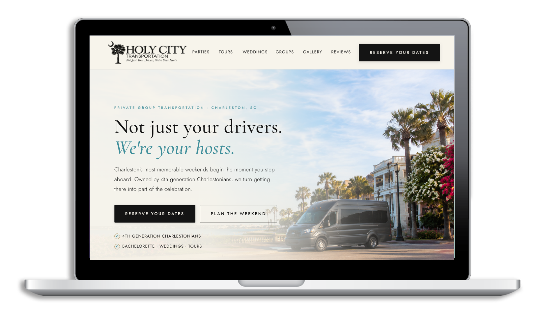Holy City Transportation website redesign concept