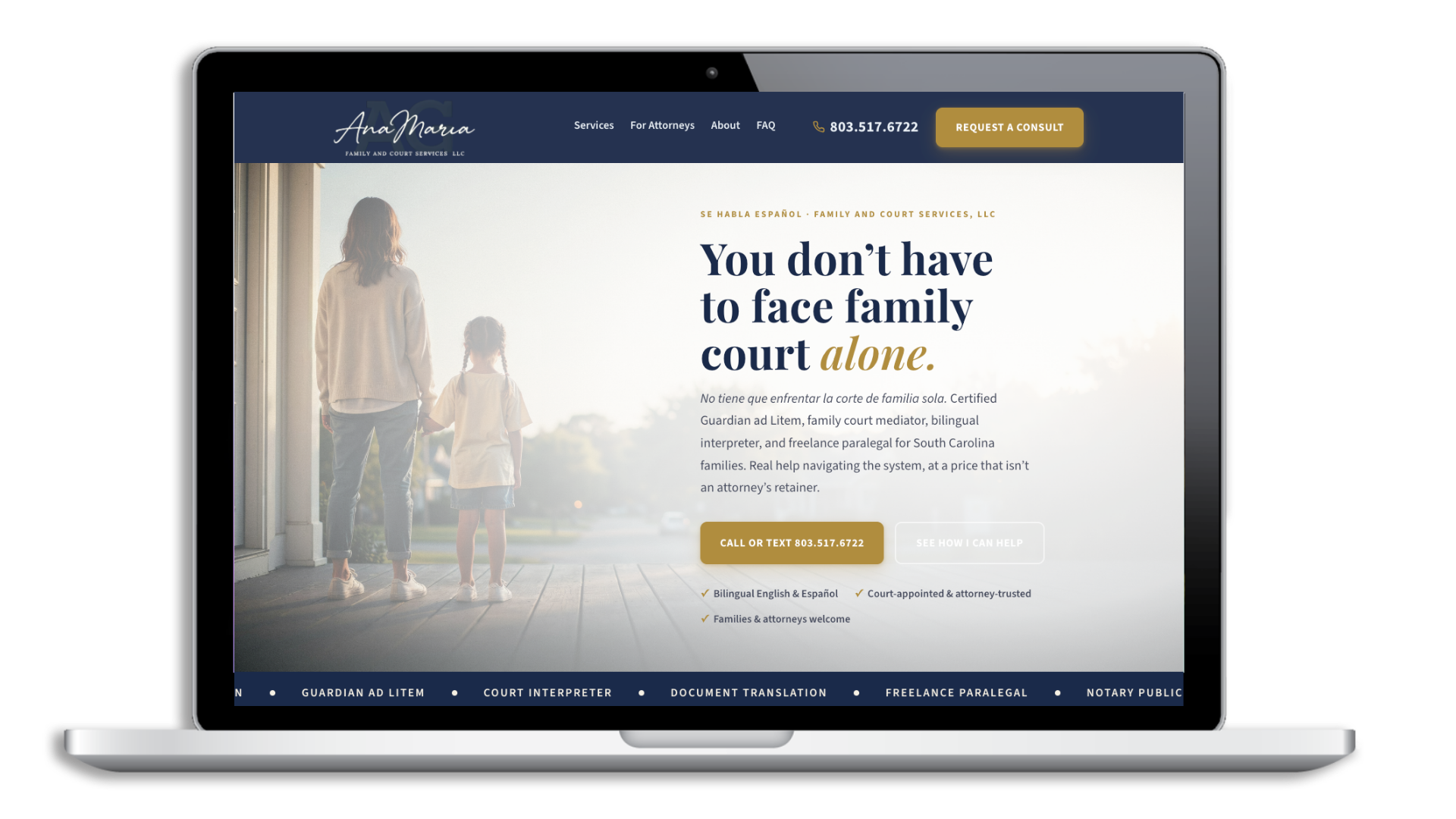 Family court services website redesign concept